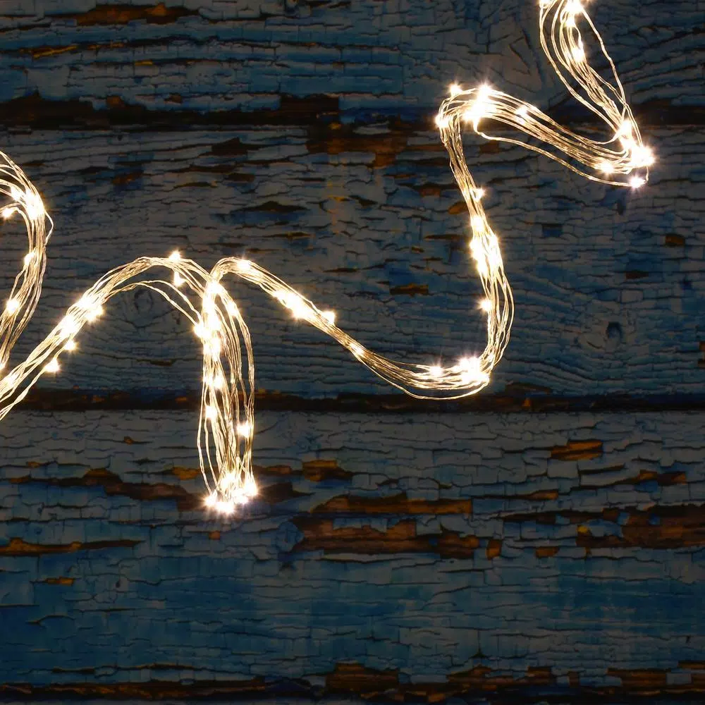 LUMABASE 100-LED Warm White Battery Operated Multi-Strand Fairy String Lights, Set of 2