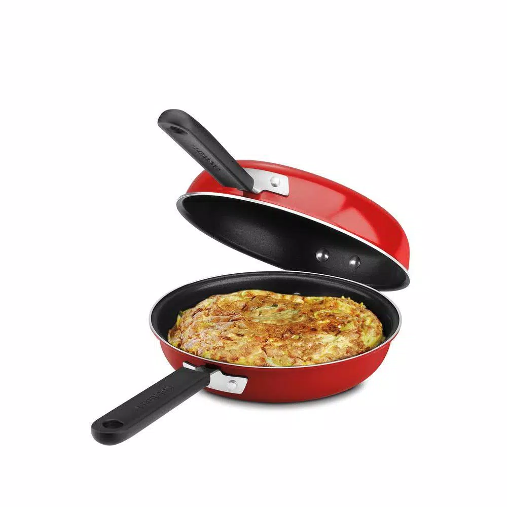 Cuisinart Chef's Classic 2-Piece 10 in. Aluminum Nonstick Frittata Pan Set, Red