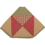 VHC Brands 21 in. Dolly Star Natural Tan Primitive Christmas Tree Skirt, Cotton Patchwork thumbnail 3