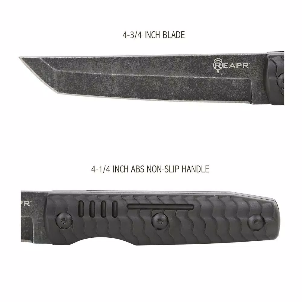 Sheffield REAPR TAC Tanto Knife Set - 2-Piece Fixed Blade and Folding Knife Set