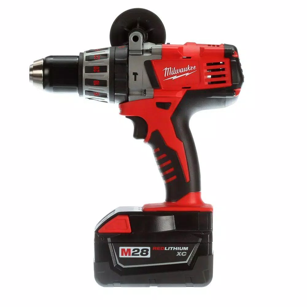 Milwaukee M28 28V Cordless 1/2 in. Hammer Drill Kit with Two 3.0 Ah Batteries and Charger