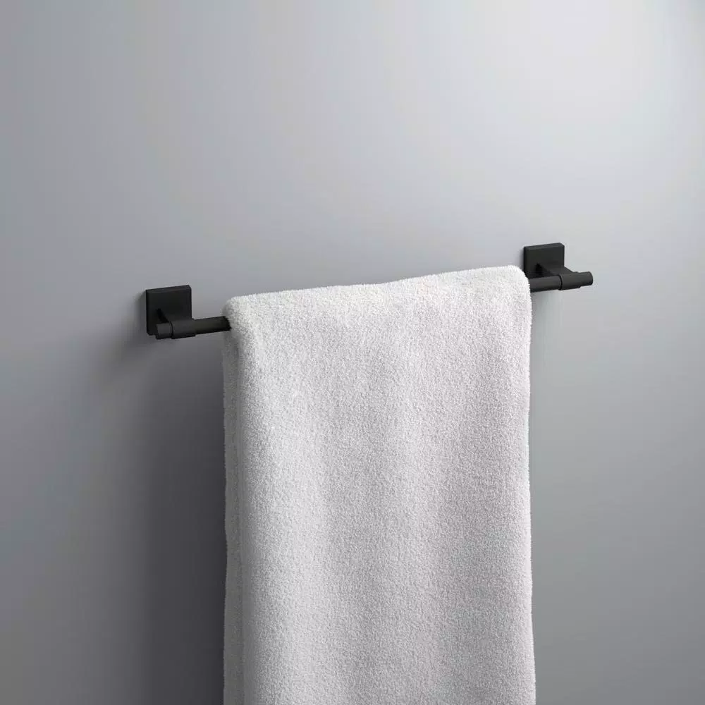 Franklin Brass Maxted 18 in. Single Towel Bar, Matte Black Zinc Die Cast