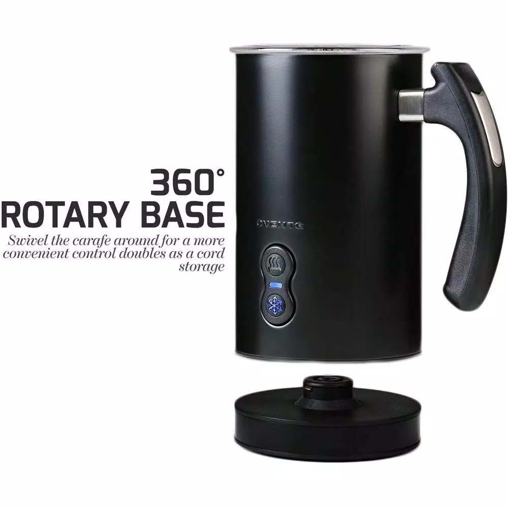 Oventes FR3608 Deluxe Electric Milk Frother and Steamer, 8 oz, Black