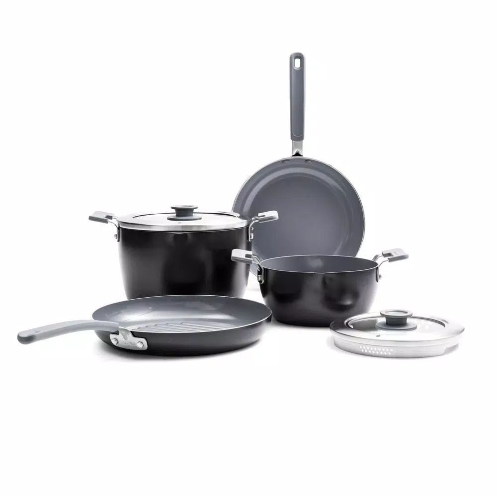GreenPan Levels Essential 6-Piece Aluminum Ceramic Nonstick Cookware Set, Gray