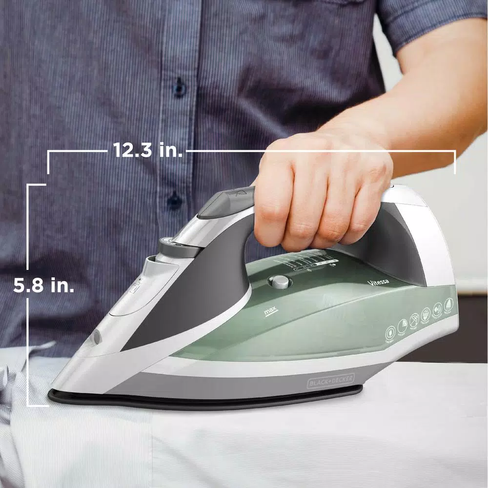 BLACK+DECKER Vitessa Advanced Steam Iron with Retractable Cord, 1200W, Green/White