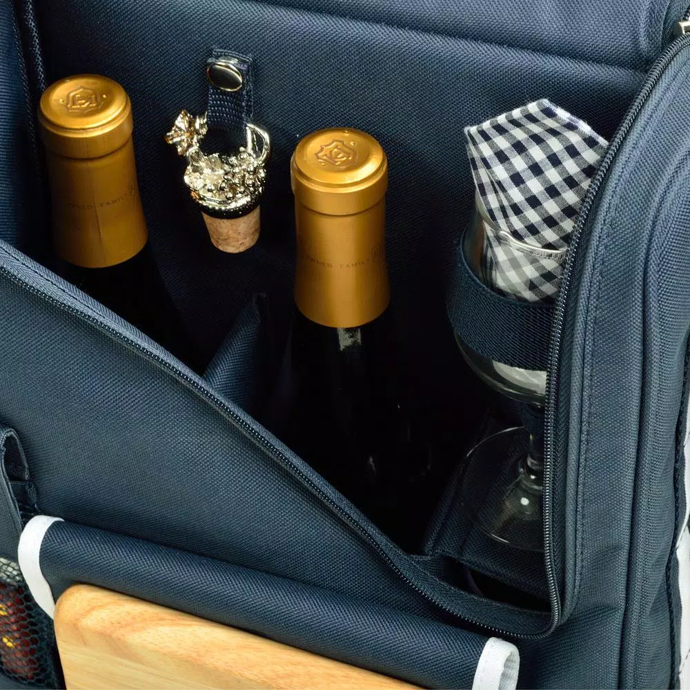 Unbranded Picnic at Ascot Bordeaux Wine and Cheese Cooler Bag Set with 2 Glass Wine Glasses