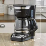 Black+Decker 12-Cup Programmable Drip Coffee Maker with Sneak-A-Cup Technology, Black thumbnail 6