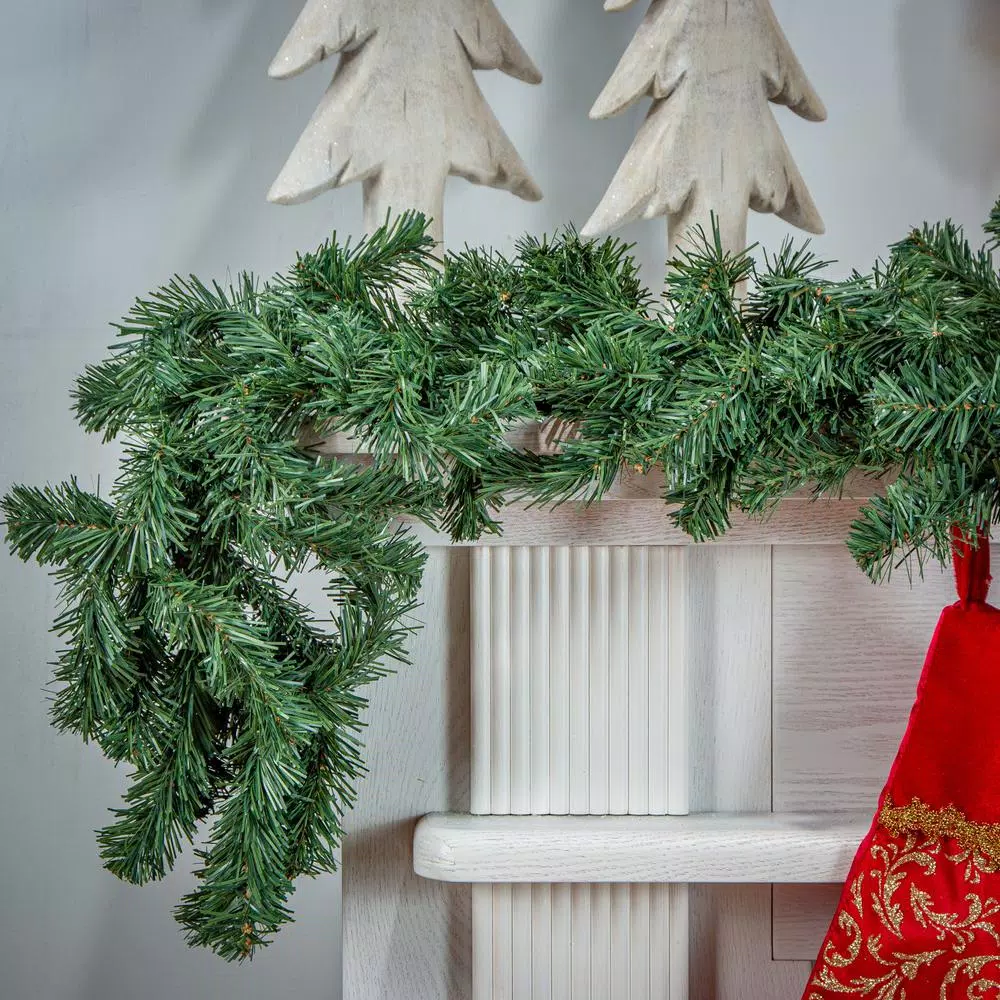 Unbranded 9 ft. Balsam Pine Artificial Garland Set of 2, Green