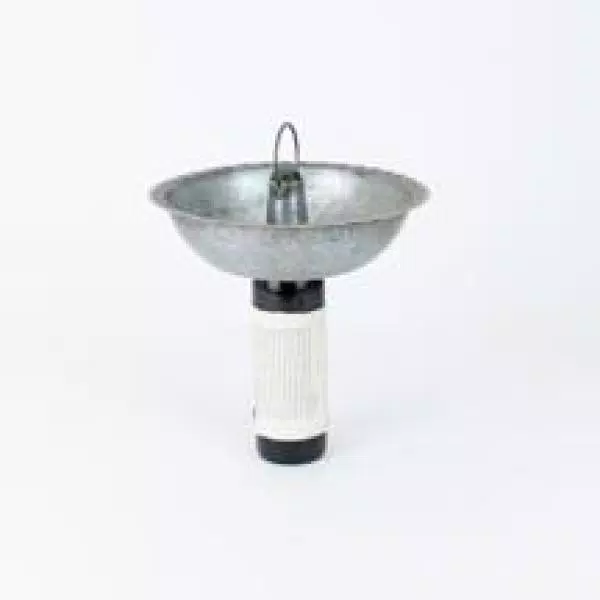 Unbranded Galvanized Metal Bowl Bottle Topper with Brass Beaded Detail, 11 in.