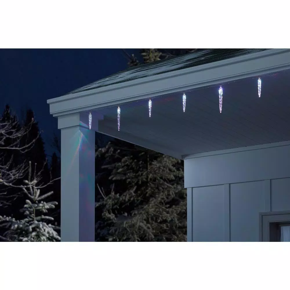 LightShow ColorMotion 24-Light Multi-Color Deluxe LED Icicle Christmas String Lights