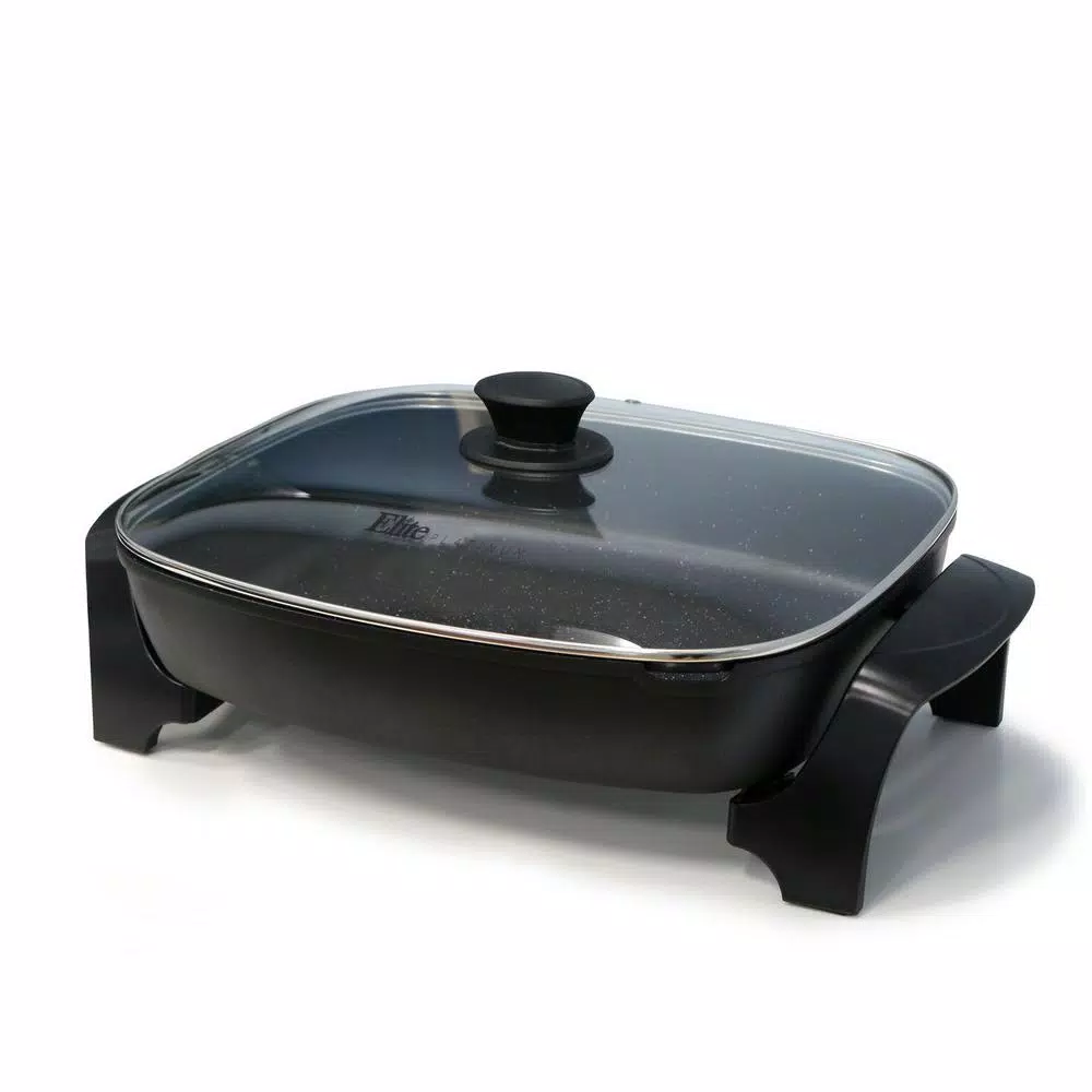 Elite Platinum 8 Qt. Jumbo Electric Skillet, 16 in. x 13 in. Non-Stick Stone Finish