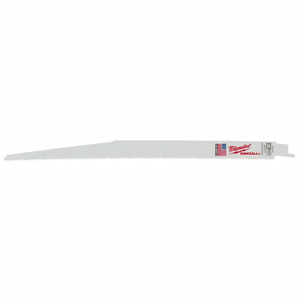 Milwaukee 12 in. 8/12 TPI Multi-Material Reciprocating Saw Blades, 5-Pack