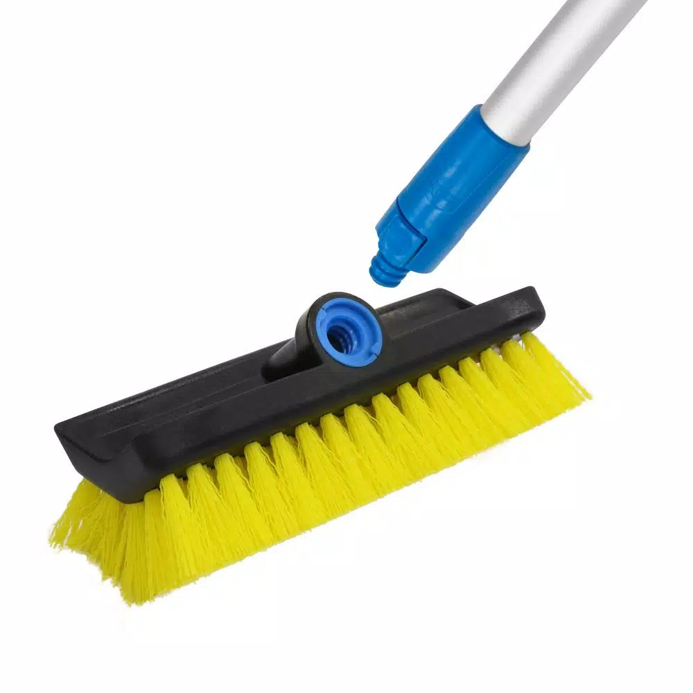 Unger Pro Bi-Level Scrub Brush with Hard Synthetic Bristles for Tile and Grout