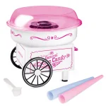 Nostalgia Vintage Pink Cotton Candy Maker with 2 Reusable Cones thumbnail 1