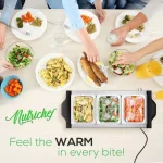 NutriChef 21.9 in. Stainless Steel 3-Plate Electric Buffet Server Food Warming Tray thumbnail 3