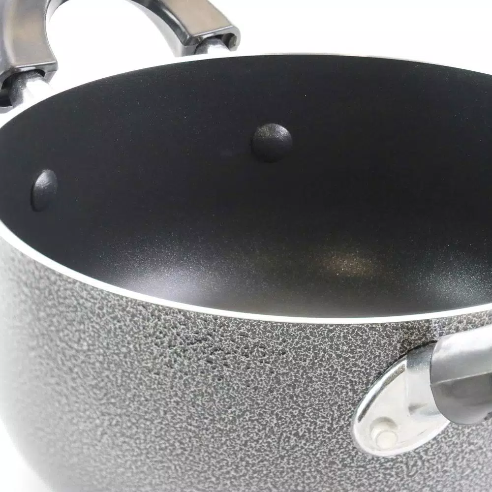 Better Chef 5 Qt. Round Aluminum Nonstick Dutch Oven with Glass Lid, Gray