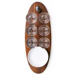 Picnic Time Cantinero Acacia Wood Shot Glass Serving Tray Set - 9 Piece thumbnail 3