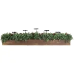 Fraser Hill Farm 10 in. Holiday Candle Holder Centerpiece with Faux Boxwood and Red Berries thumbnail 1