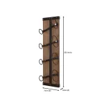 StyleWell 4-Bottle Vertical Wall Mounted Wine Rack, Black and Natural Wood thumbnail 2