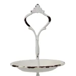 Stonebriar Collection Stonebriar Shabby Chic Worn White 2-Tier Metal Serving Tray thumbnail 3