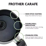 Oventes FR3608 Deluxe Electric Milk Frother and Steamer, 8 oz Silver Automatic Foam Maker thumbnail 3