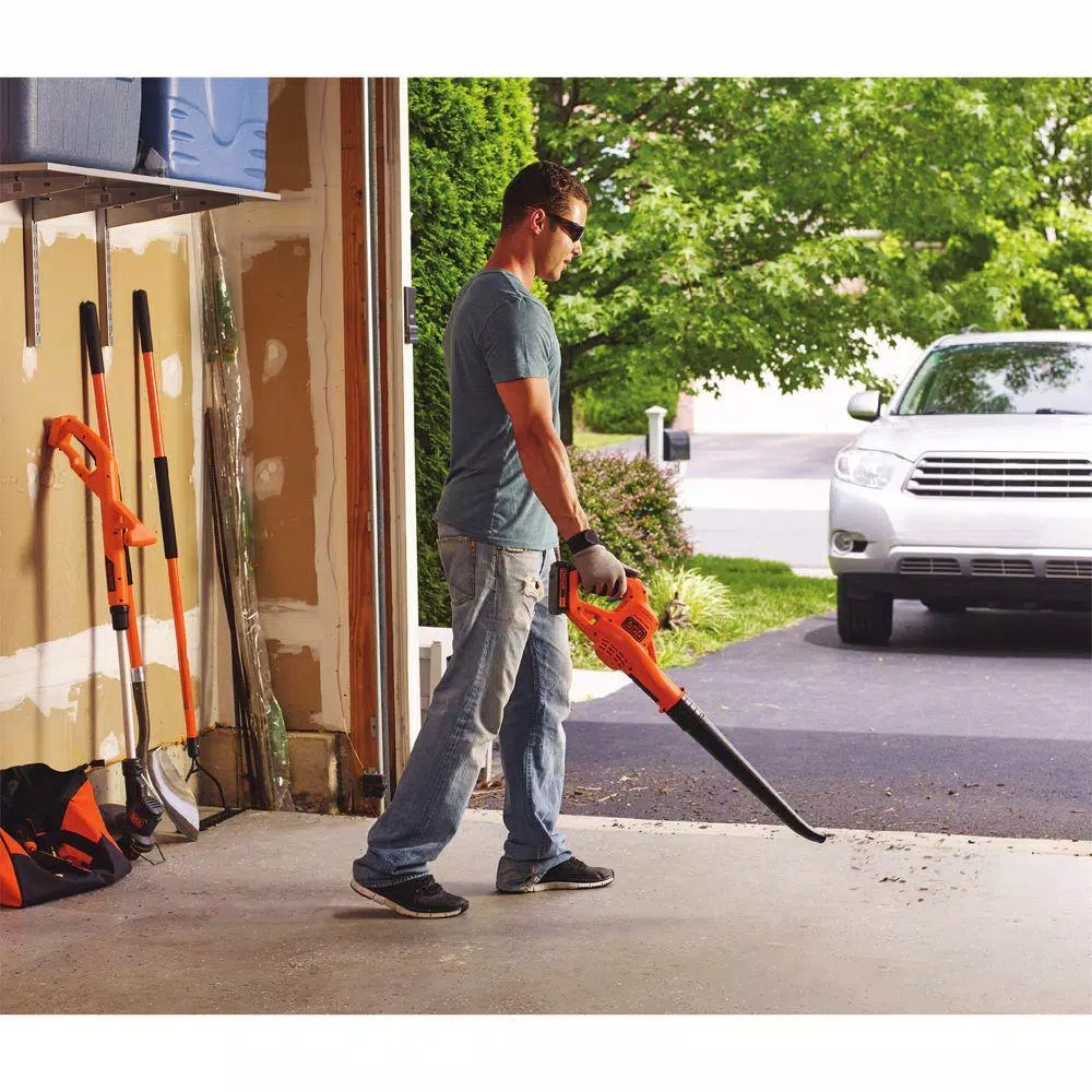 BLACK+DECKER 20V MAX Cordless Handheld Leaf Sweeper, 130 MPH, 100 CFM, Includes 1.5 Ah Battery and Charger