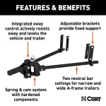 CURT TruTrack Trunnion Bar Weight Distribution System, 10,000-15,000 lbs GTW, 35-9/16" Bars thumbnail 3