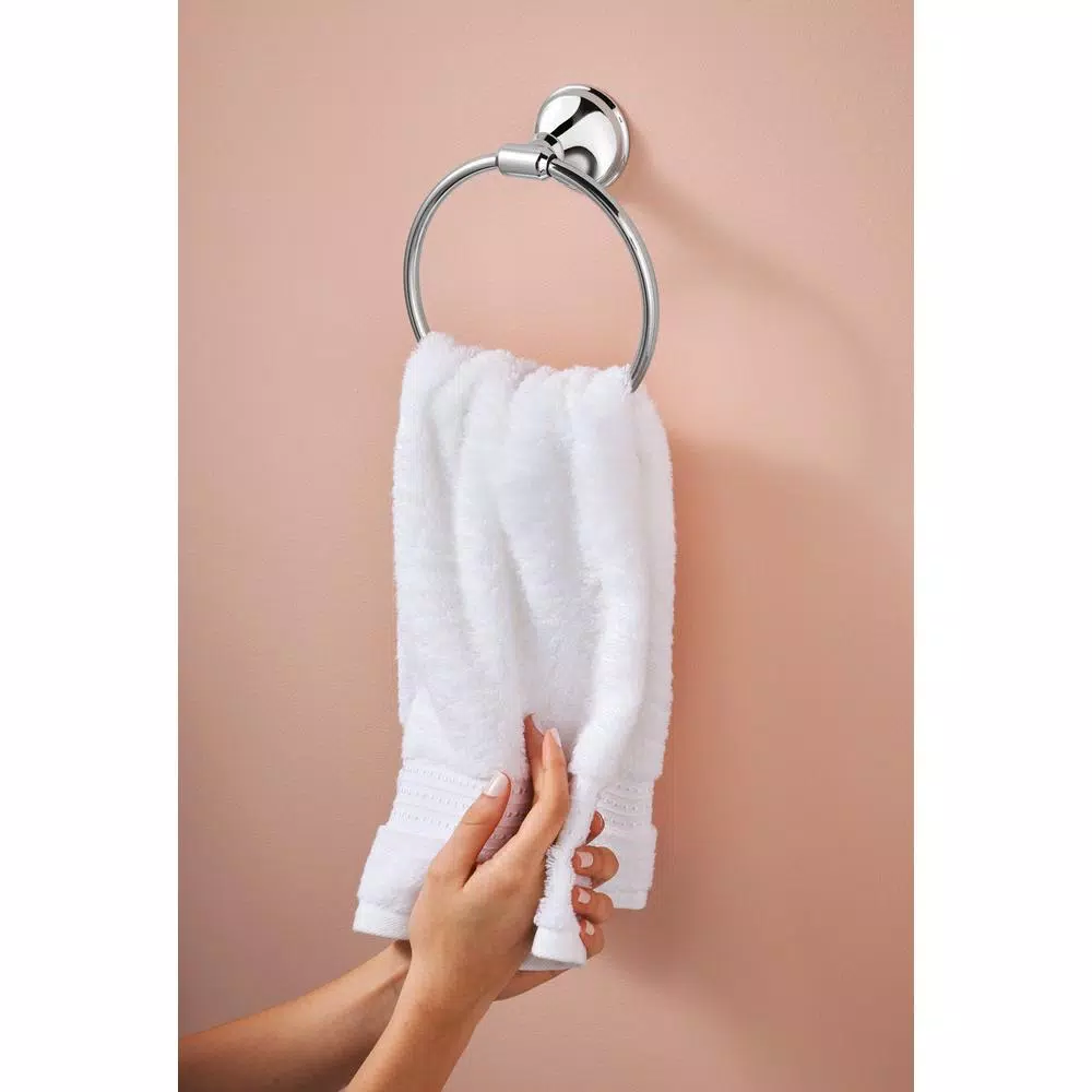 MOEN Jansen Chrome Towel Ring - Wall-Mounted Hand Towel Holder