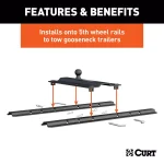 CURT Bent Plate 5th Wheel Rail Gooseneck Hitch with 2-5/16" Offset Ball thumbnail 8