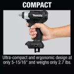 Makita 18V LXT Sub-Compact Brushless 1/2 in. Square Drive Impact Wrench (Tool-Only) thumbnail 9