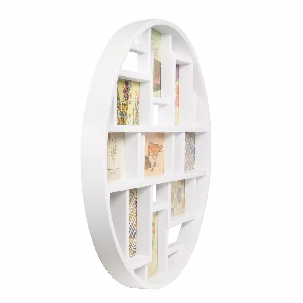 Umbra Luna White Multi-Opening Collage Picture Frame, Holds 9 Photos
