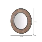 Home Decorators Collection 31 in. Round Farmhouse Accent Mirror with Distressed Wood Finish thumbnail 2