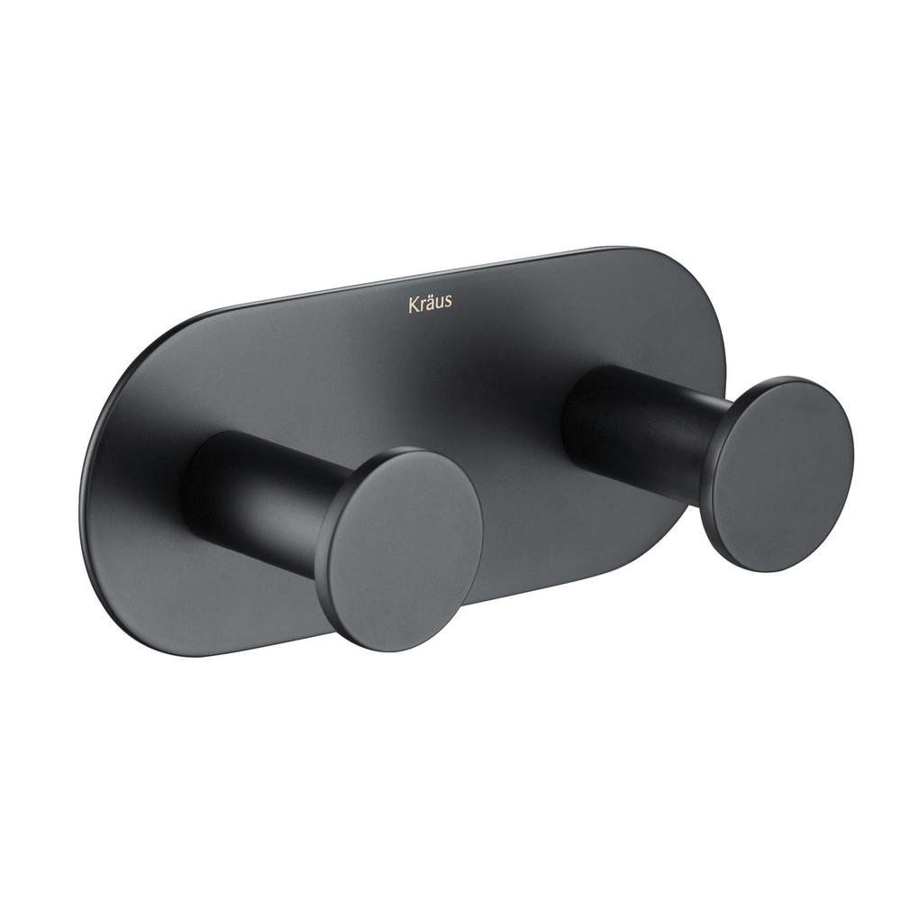KRAUS Elie Double Robe and Towel Hook, Matte Black