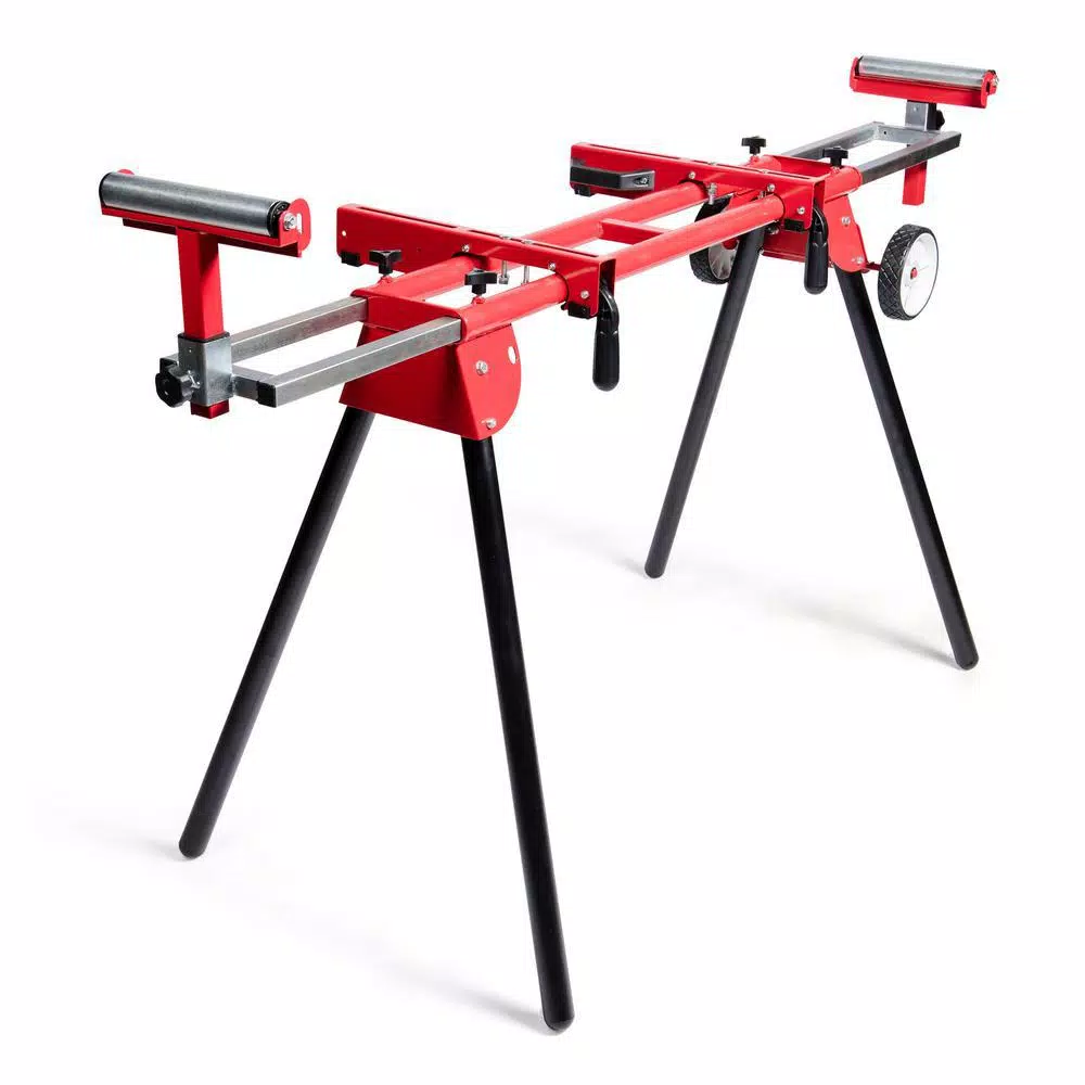 General International 10 in. 15 Amp Sliding Compound Miter Saw with Heavy-Duty Miter Saw Stand Bundle