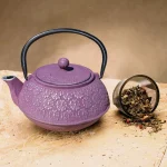 Old Dutch Cherry Blossom 2.75-Cup Cast Iron Teapot in Plum thumbnail 3