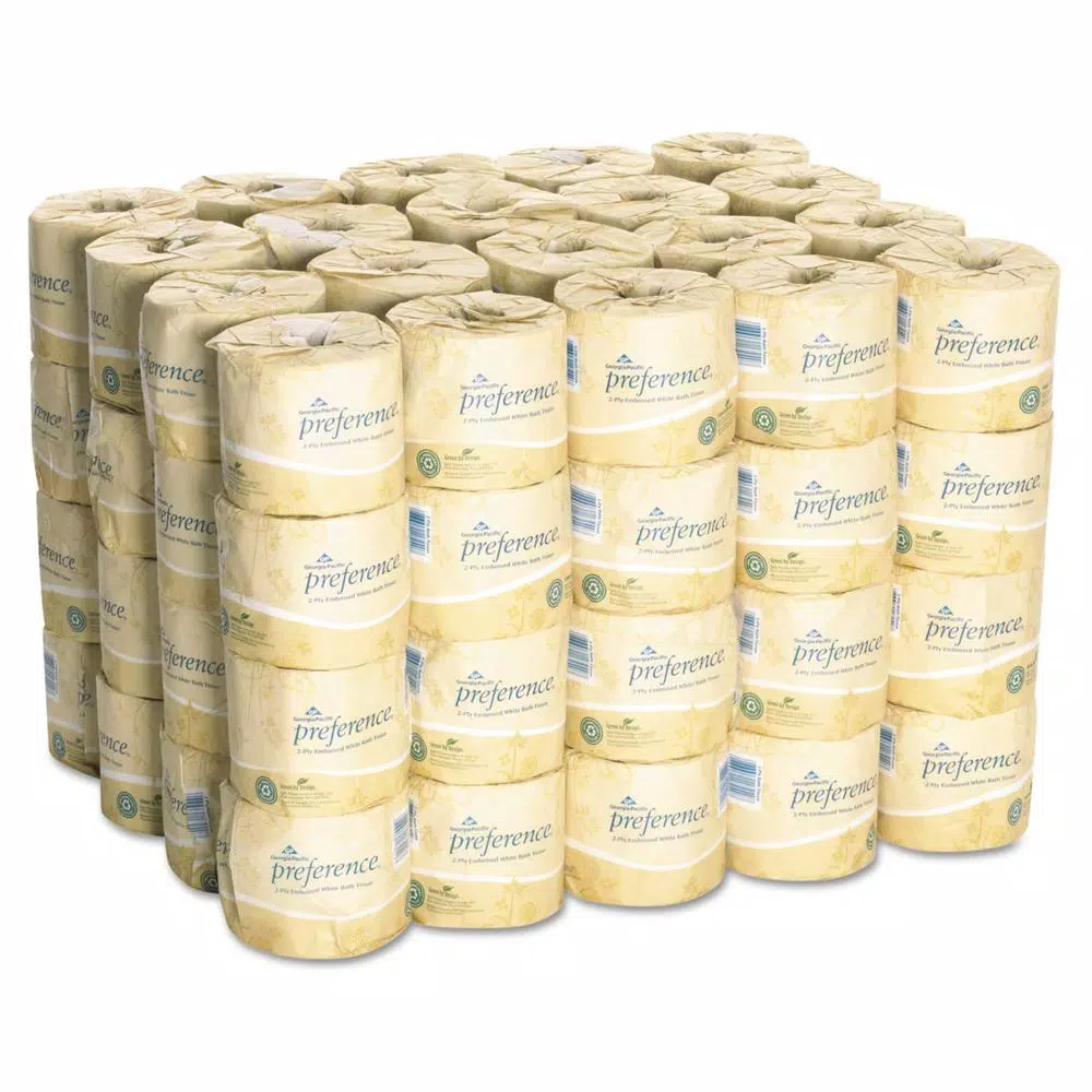 Georgia-Pacific Preference White 2-Ply Embossed Bathroom Tissue, 80 Rolls