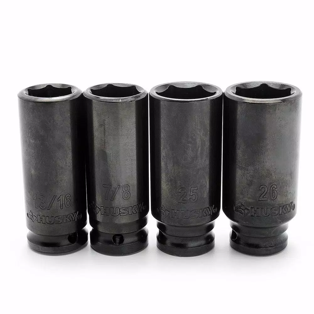 Husky 64-Piece 1/2 in. Drive SAE and Metric Impact Socket Set