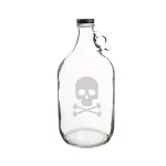 Cathy's Concepts 10.44 in. Skull and Crossbones Glass Craft Beer Growler, 64 oz. thumbnail 3