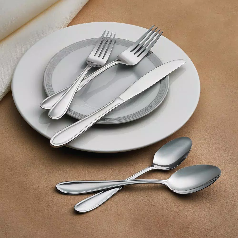 Hampton Forge Lincoln 46-Piece 18/0 Stainless Steel Flatware Set, Service for 8