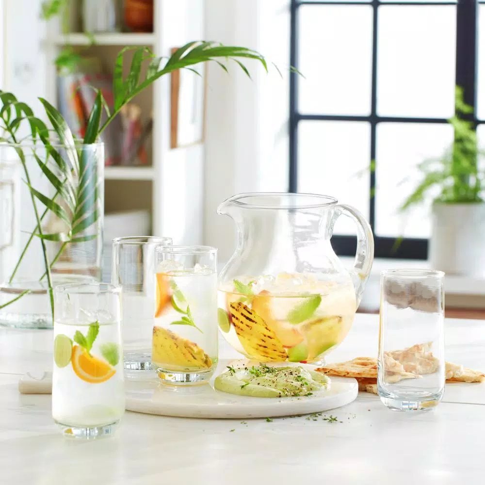 Libbey Acapulco 5-Piece Hand-Blown Glass Pitcher and Drinking Glass Entertaining Set