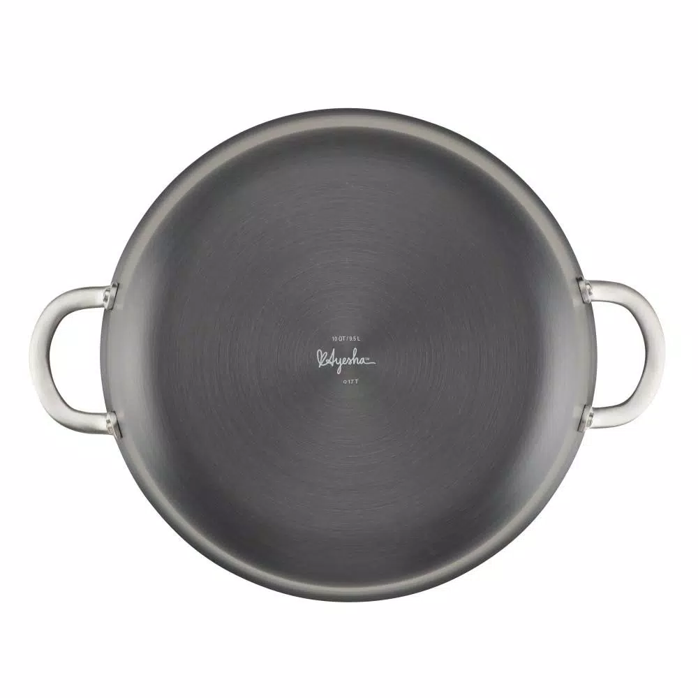 Ayesha Curry Ayesha Home Collection 7.5 Qt. Hard-Anodized Aluminum Nonstick Stock Pot with Glass Lid, Charcoal Gray