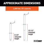 CURT A-Frame Trailer Jack with Top Handle, 2,000 lbs. Capacity, 14 in. Travel thumbnail 4