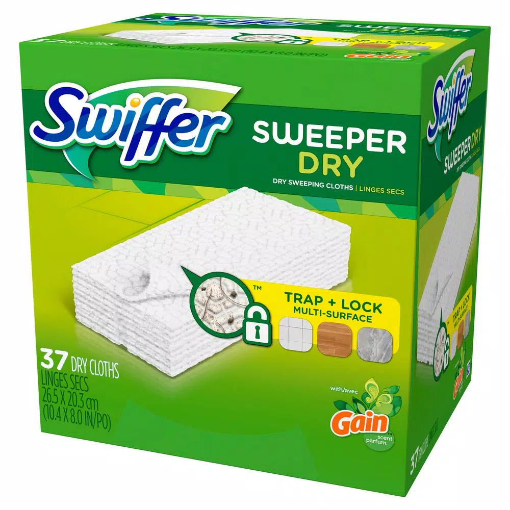 Swiffer Sweeper Dry Cloth Refills with Gain Original Scent, 37-Count, 4-Pack