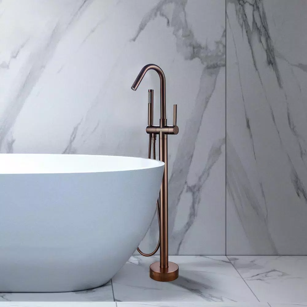 Vanity Art 40 in. Freestanding Single-Handle Claw Foot Tub Faucet with Hand Shower, Oil Rubbed Bronze