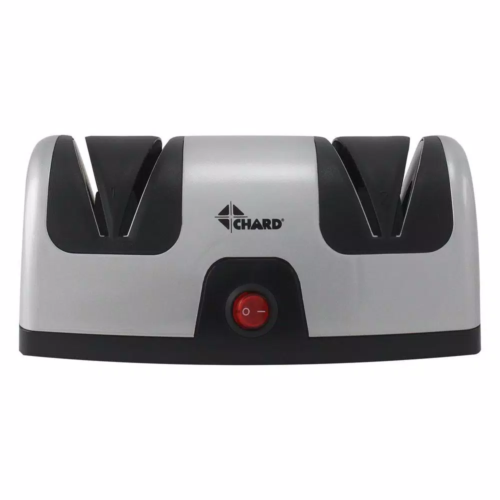 Chard 2-Step Electric Knife Sharpener, Silver/Black