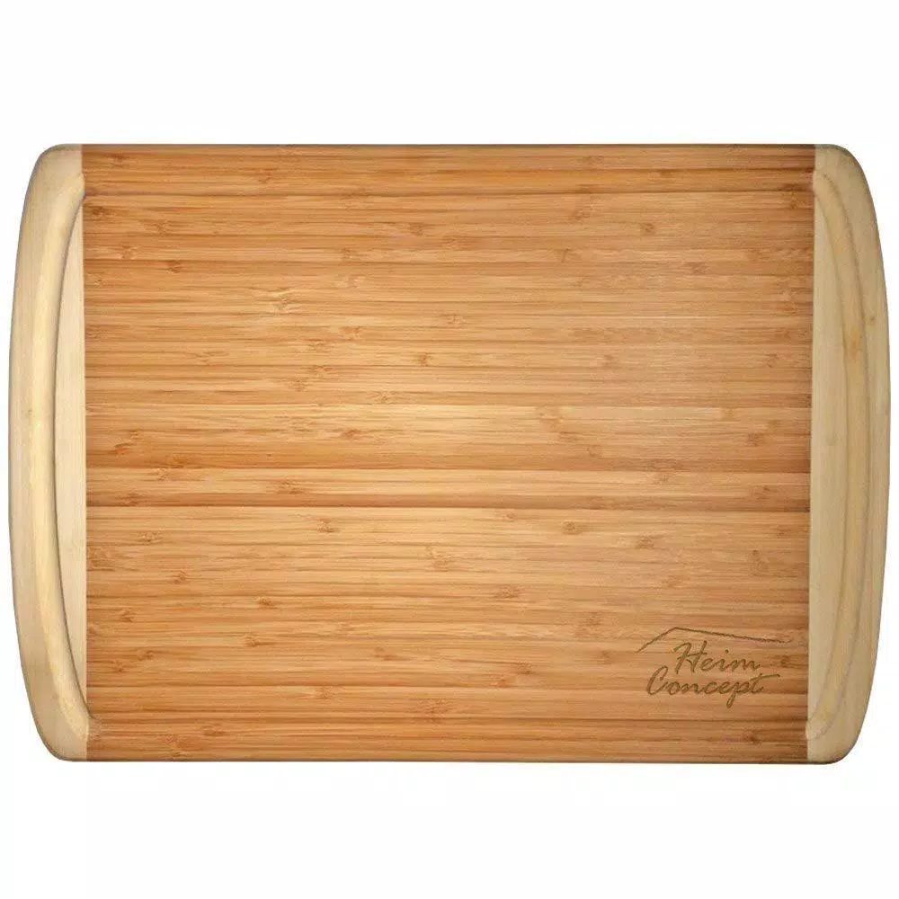 Heim Concept 18 x 12 in. Organic Bamboo Cutting Board and Serving Tray with Drip Groove
