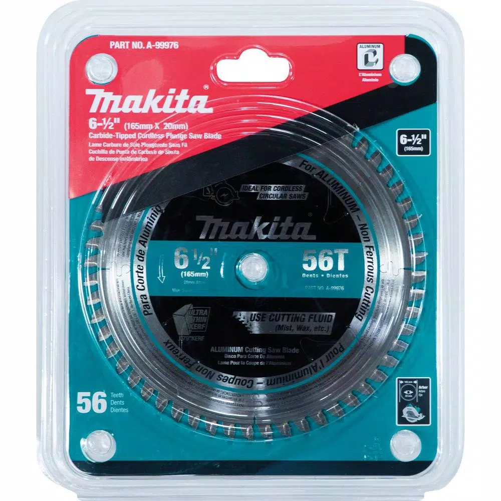 Makita 6-1/2 in. 56T Carbide Tipped Circular Saw Blade for Aluminum