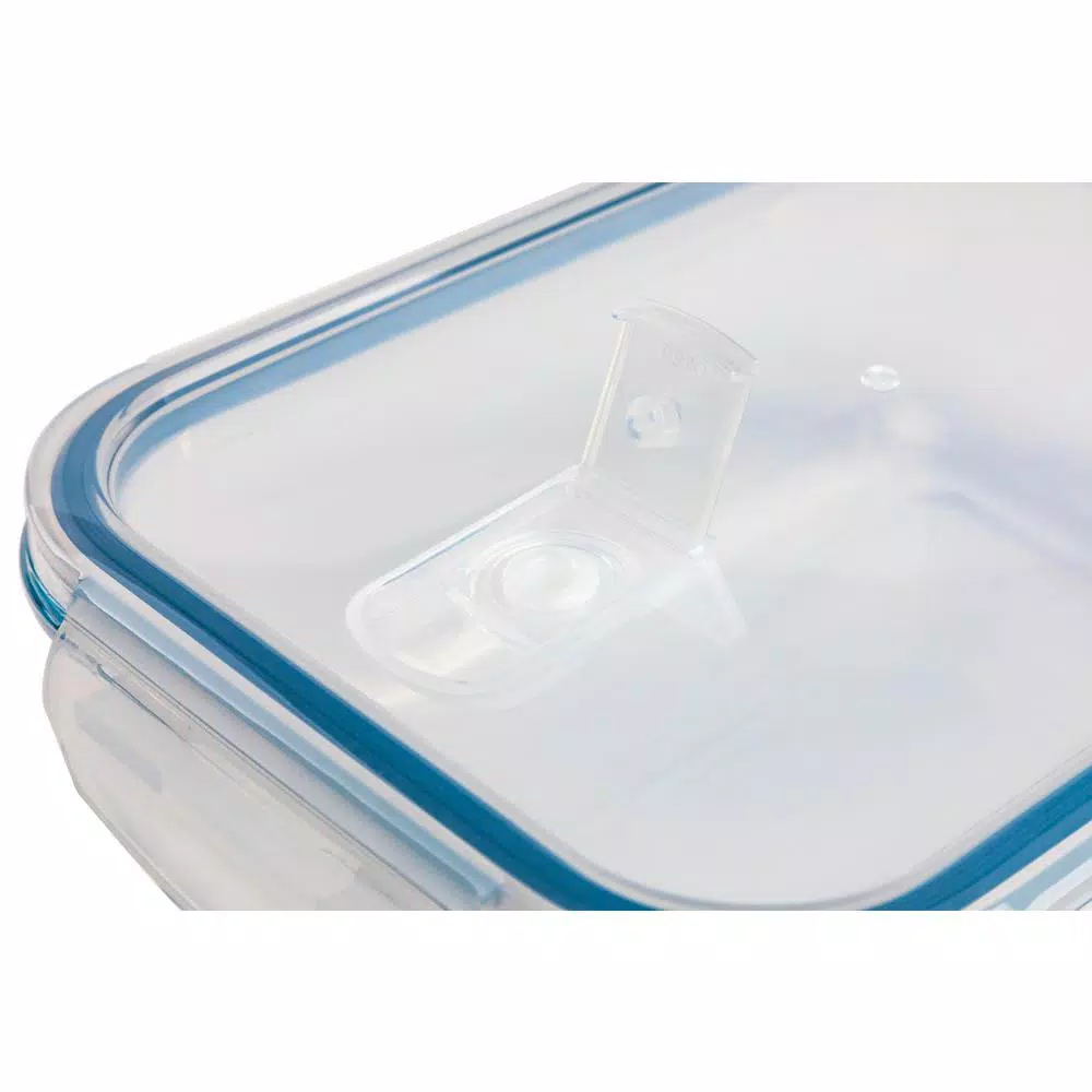 Core Kitchens Vented Glass Food Storage Container Set, 2-Pack, 46 oz, Blue