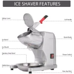 VIVOHOME 11 oz Electric Ice Crusher and Snow Cone Machine, Dual Blades, Silver Stainless Steel thumbnail 4