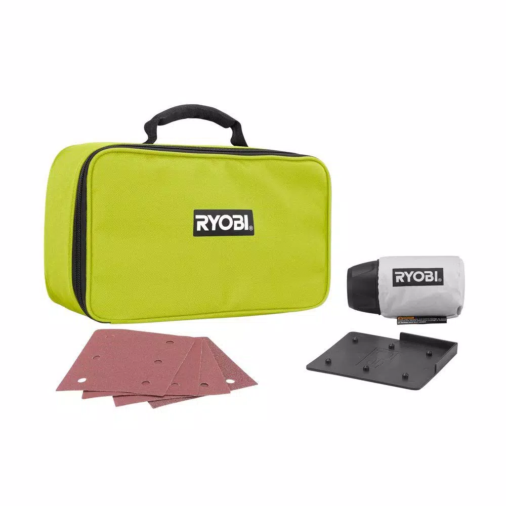 RYOBI 2 Amp Corded 1/4 Sheet Sander with 14,000 OPM and Carrying Case